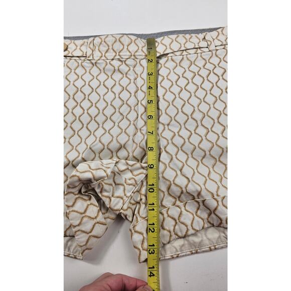 Meadow rue Anthropologie linen blend geometric window pane neutral EUC 6 shorts - Picture 7 of 10